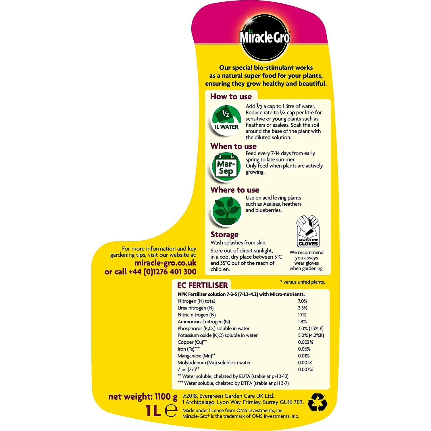 Miracle-Gro Azalea, Camellia & Rhododendron Concentrated Liquid Plant Food - 1L 3 Miracle-Gro Azalea, Camellia & Rhododendron Concentrated Liquid Plant Food - 1L - Image 3