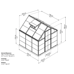 Palram 6 X 6ft Canopia Harmony Greenhouse - Silver -Garden Supplies Store 12810594 1434845582859434