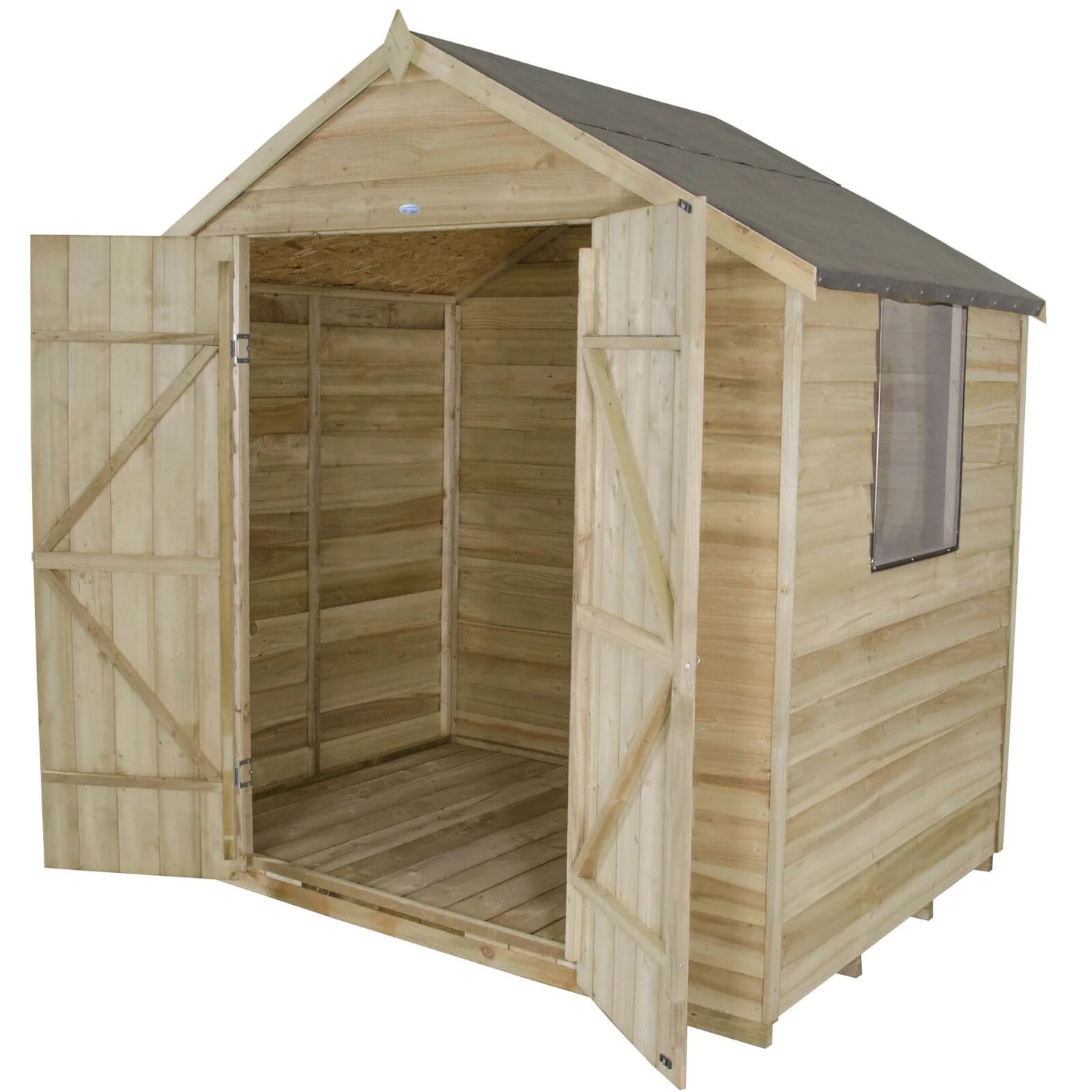 7x5ft Forest Natural Timber Overlap Pent Pressure Treated Wooden Shed 2 7x5ft Forest Natural Timber Overlap Pent Pressure Treated Wooden Shed - Image 2