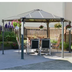 Palram - Canopia Monaco Hexagonal Garden Gazebo Grey -Garden Supplies Store 12810973 1644924172856303