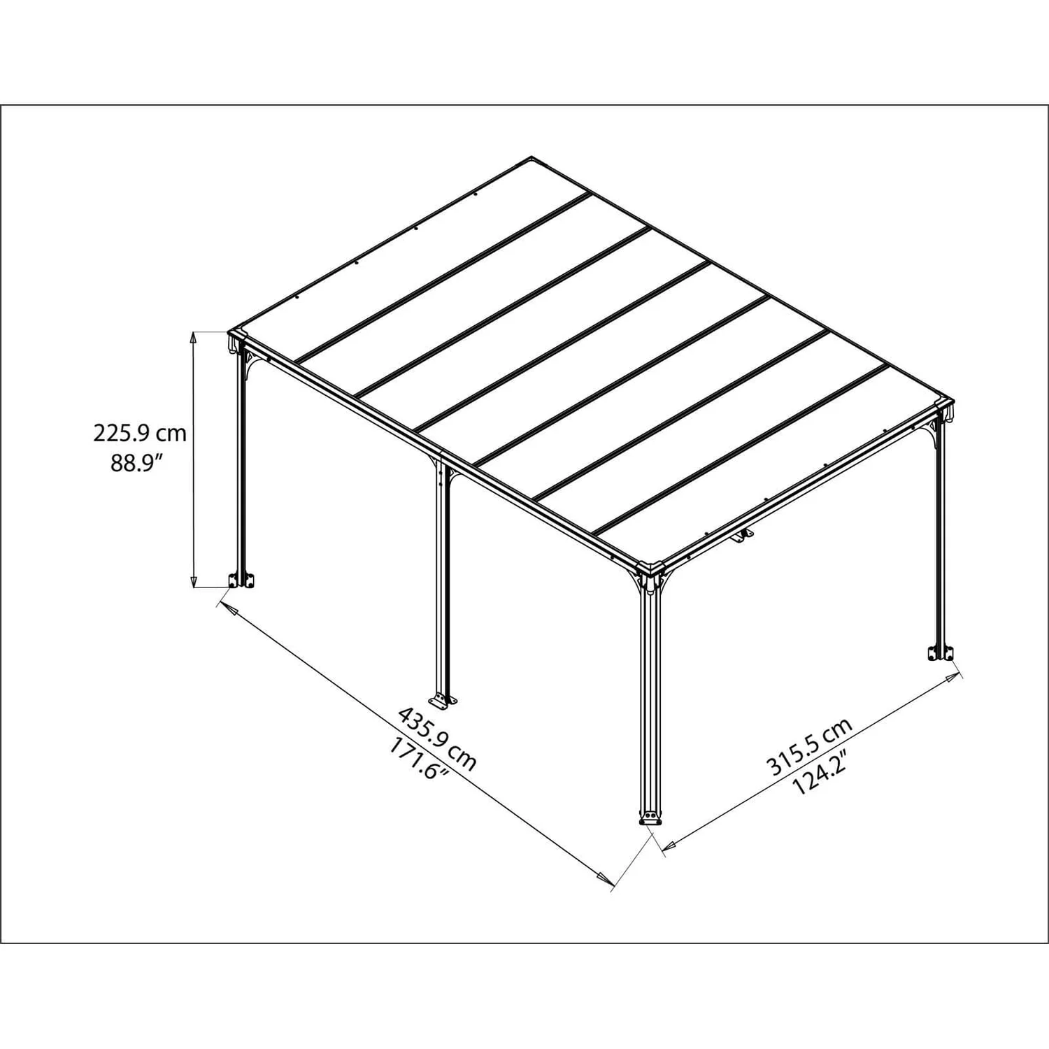 Palram - Canopia Milano 4300 Garden Gazebo Grey Bronze 8 Palram - Canopia Milano 4300 Garden Gazebo Grey Bronze - Image 8
