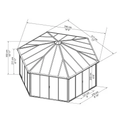 Palram - Canopia Garda Garden Conservatory Grey Bronze 16 Palram - Canopia Garda Garden Conservatory Grey Bronze -Garden Supplies Store 12821929 6454833172872189