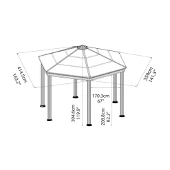 Palram - Canopia Roma Hexagonal Garden Gazebo Grey -Garden Supplies Store 12821930 1644833174791166