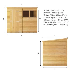 Mercia 8 X 6ft Overlap Pent Shed - Incl. Installation 19 Mercia 8 X 6ft Overlap Pent Shed - Incl. Installation -Garden Supplies Store 12822313 9324976247997863
