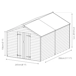 Mercia 12 X 8ft Overlap Apex Windowless Shed -Garden Supplies Store 12822437 2024833224168598