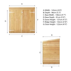 Mercia Overlap Pent Mowerstore 3x5ft -Garden Supplies Store 12822440 1864989186569826