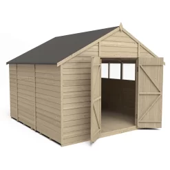 Forest 10 X 10ft Overlap Pressure Treated Double Door Apex Shed -Garden Supplies Store 12823849 1394833219186744