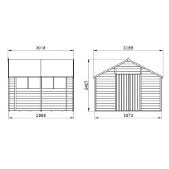 Forest 10 X 10ft Overlap Pressure Treated Double Door Apex Shed -Garden Supplies Store 12823849 1694833219518130