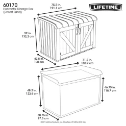 Lifetime Horizontal Storage Shed XL 6x3.5ft - 2123L -Garden Supplies Store 12826337 1144833224994063