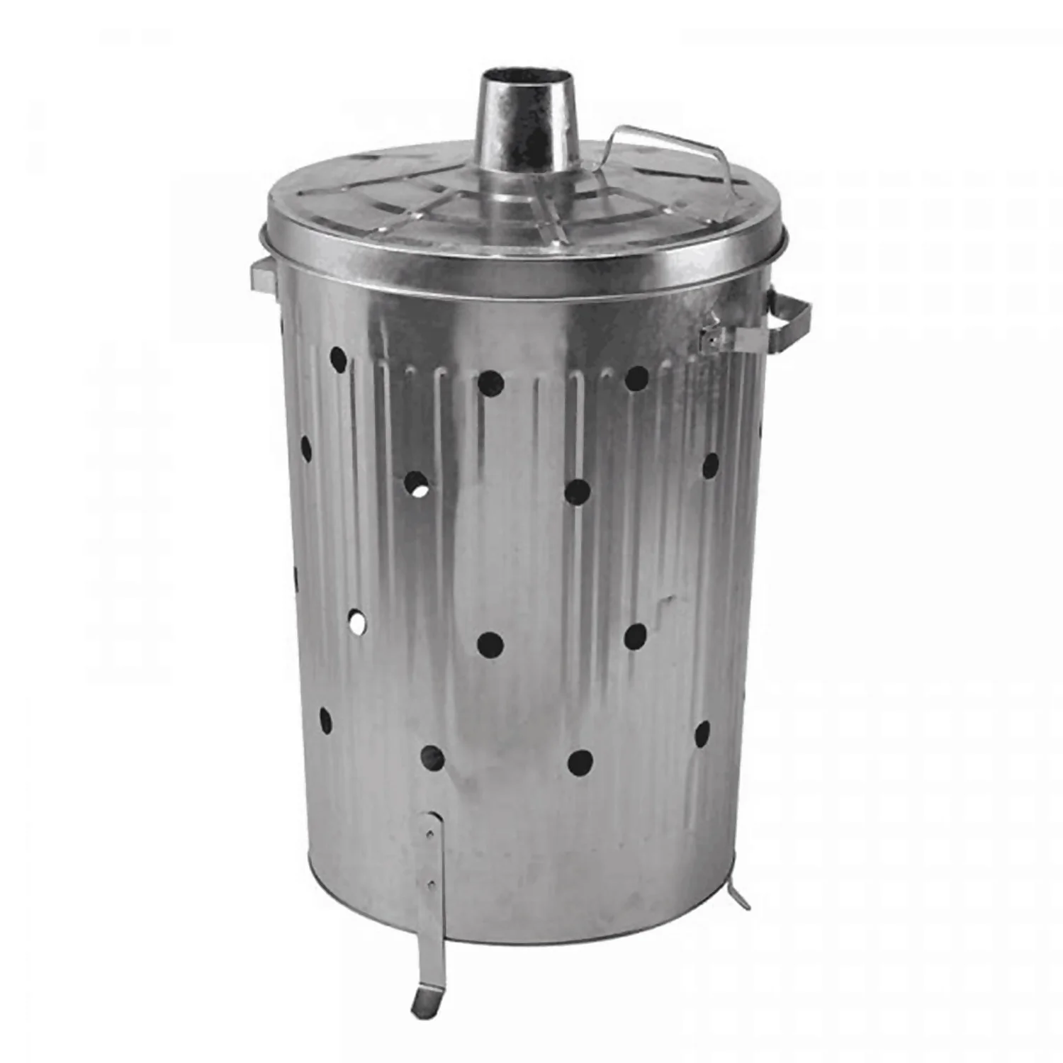 None Garden Galvanised Steel Incinerator / Fire Bin With Lid - 85L 1 None Garden Galvanised Steel Incinerator / Fire Bin With Lid - 85L