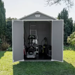 Keter Manor 6 X 8ft Outdoor Garden Apex Storage Shed - Grey -Garden Supplies Store 12840573 2035036178812256