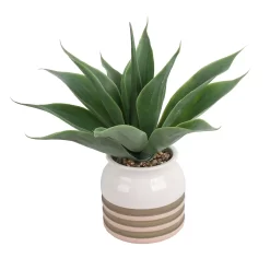 Artificial Aloe Vera In Striped Pot -Garden Supplies Store 12879278 1824858347884700