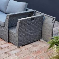 Bambrick 6 Seater Grey Rattan Garden Sofa Set -Garden Supplies Store 12882317 1254931176778175