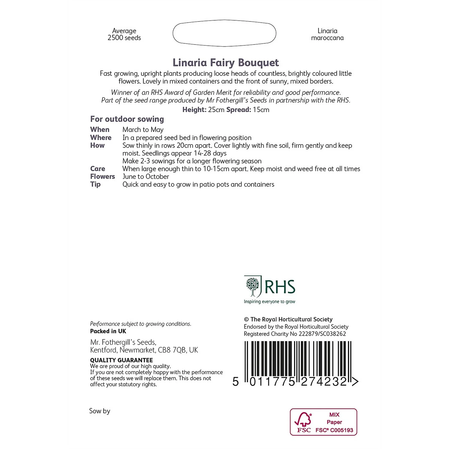 RHS Linaria Fairy Bouquet 2 RHS Linaria Fairy Bouquet - Image 2