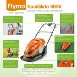 Flymo 1800W EasiGlide Electric Hover Lawn Mower - 36cm -Garden Supplies Store 12885898 1874843592684055