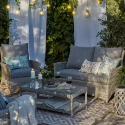 Florence 4 Seater Grey Rattan Garden Sofa Set -Garden Supplies Store 12887803 6295061787155885