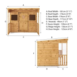 Mercia 5'9ft X 5'8ft Pent Style Wooden Playhouse -Garden Supplies Store 12888294 1205019819136458