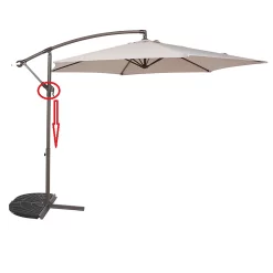 3m Overhanging Parasol - Dark Grey -Garden Supplies Store 12888567 1484966185560340
