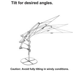 3m Overhanging Parasol - Dark Grey -Garden Supplies Store 12888567 1714966185588741