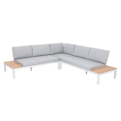 Spirit Metal Garden Corner Sofa Set - Grey -Garden Supplies Store 12889918 1544846181054970