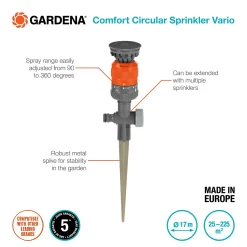 Gardena Comfort Circular Sprinkler Vario Spike -Garden Supplies Store 13043404 1015060198431329