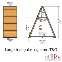 Shire Large Triangular Log Store Tongue And Groove 9 Shire Large Triangular Log Store Tongue And Groove -Garden Supplies Store 13082827 1554862456500944