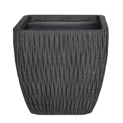 House Beautiful Roma Weave Charcoal Square Pot - 37cm