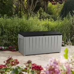 Keter Ace Outdoor Garden Storage Box 124 X 55 X 62.5 Cm - Grey And Black -Garden Supplies Store 13432924 5964947994547391