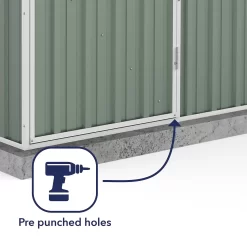 Absco 5 X 3ft Space Saver Metal Pent Shed - Green -Garden Supplies Store 13440828 1214929164352528