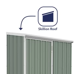 Absco 5 X 3ft Space Saver Metal Pent Shed - Green -Garden Supplies Store 13440828 3484929164219292