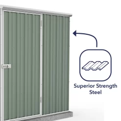 Absco 5 X 3ft Space Saver Metal Pent Shed - Green -Garden Supplies Store 13440828 4804929164412816