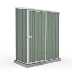Absco 5 X 3ft Space Saver Metal Pent Shed - Green
