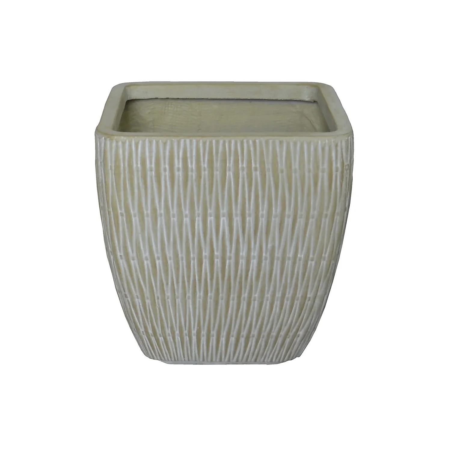 House Beautiful Roma Weave Square Pot Sand - 25cm 1 House Beautiful Roma Weave Square Pot Sand - 25cm