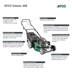 Atco 166cc Classic 20S Petrol Lawn Mower- 51cm -Garden Supplies Store 13483564 4434932703871040