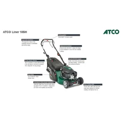 Atco 145cc Liner 18SH Petrol Lawn Mower - 46cm -Garden Supplies Store 13486585 1594932690022221