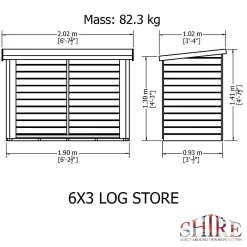Shire Heavy Duty Log Storage 6x3ft -Garden Supplies Store 13508667 1694931996806905