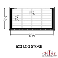 Shire Heavy Duty Log Storage 6x3ft -Garden Supplies Store 13508667 4634931996859546