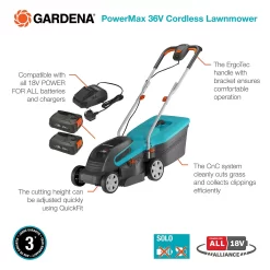 GARDENA 36V PowerMax Cordless Lawn Mower - 32cm -Garden Supplies Store 13524825 7474936345068522