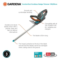 GARDENA ComfortCut Cordless 18V 50 Hedge Trimmer -Garden Supplies Store 13524828 1365049587635227