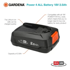 GARDENA Power 4 ALL Battery 18V 2.5Ah -Garden Supplies Store 13524831 1814936345060965