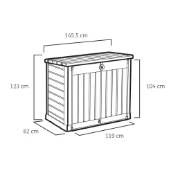 Keter Store It Out Ace Outdoor Garden Storage Shed 1200L - Grey / Graphite -Garden Supplies Store 13531577 1964925770704849