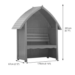Country Living Wilmcote Arbour Seat Painted + Installation - Thorpe Towers Grey -Garden Supplies Store 13554933 1704942010426295