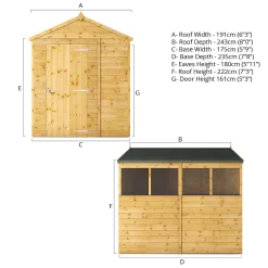 Mercia 8ft X 6ft Premium Shiplap Apex Shed -Garden Supplies Store 13555773 7154949337250983