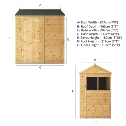 Mercia 7ft X 5ft Premium Shiplap Reverse Apex Shed -Garden Supplies Store 13555778 1504949338419162