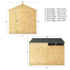 Mercia 8ft X 6ft Premium Shiplap Security Apex Shed - Including Installation -Garden Supplies Store 13555781 1975033256584037