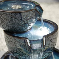 Stylish Fountain Fossil Leaf Water Feature With LEDs -Garden Supplies Store 13846049 1054962028345905