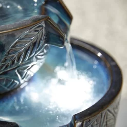 Stylish Fountain Fossil Leaf Water Feature With LEDs -Garden Supplies Store 13846049 9274962028283796