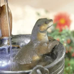 Stylish Fountain Playful Otters Water Feature With LEDs -Garden Supplies Store 13846072 1744962027851034