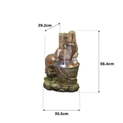 Stylish Fountain Playful Otters Water Feature With LEDs -Garden Supplies Store 13846072 7484962027991446