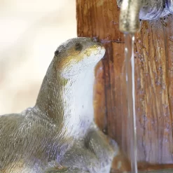 Stylish Fountain Playful Otters Water Feature With LEDs -Garden Supplies Store 13846072 8474962027929886